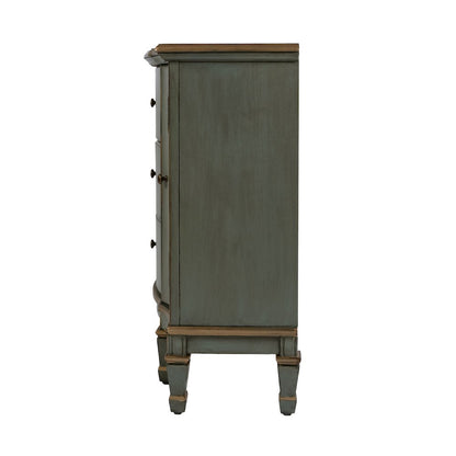 Sheffield 40 in. W Demilune Wood 3 Drawer 2 Door Accent Cabinet, Pastel Green