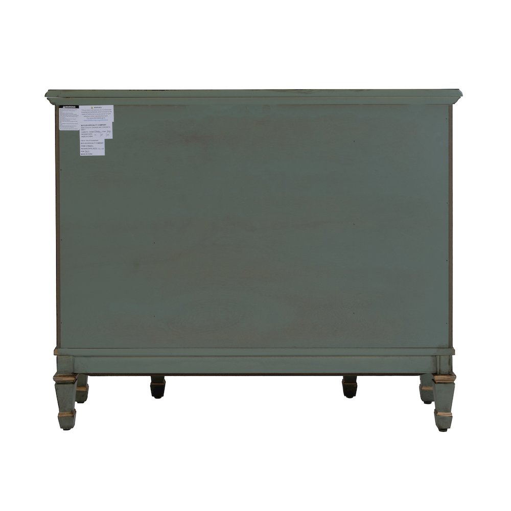 Sheffield 40 in. W Demilune Wood 3 Drawer 2 Door Accent Cabinet, Pastel Green
