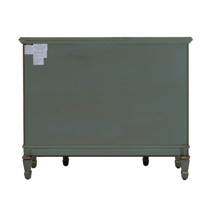 Sheffield 40 in. W Demilune Wood 3 Drawer 2 Door Accent Cabinet, Pastel Green