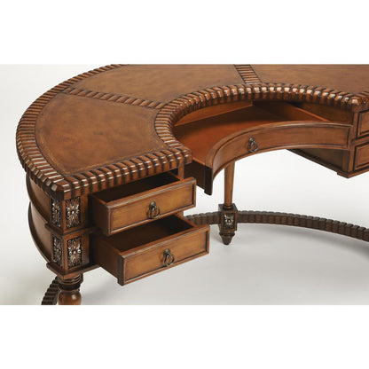 Geneva Demilune Demilune Desk, Dark Brown