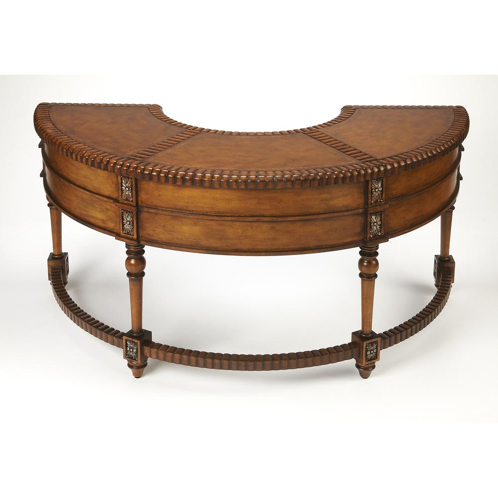 Geneva Demilune Demilune Desk, Dark Brown