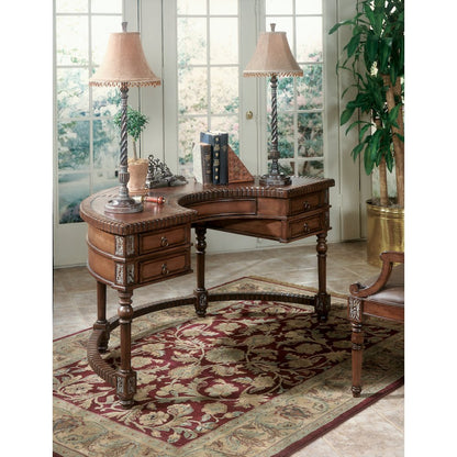 Geneva Demilune Demilune Desk, Dark Brown