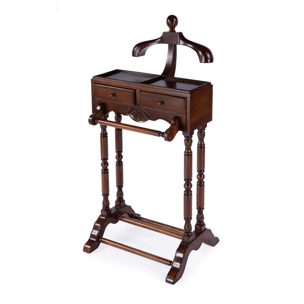 Petrov Clothing Valet Stand, Medium Brown