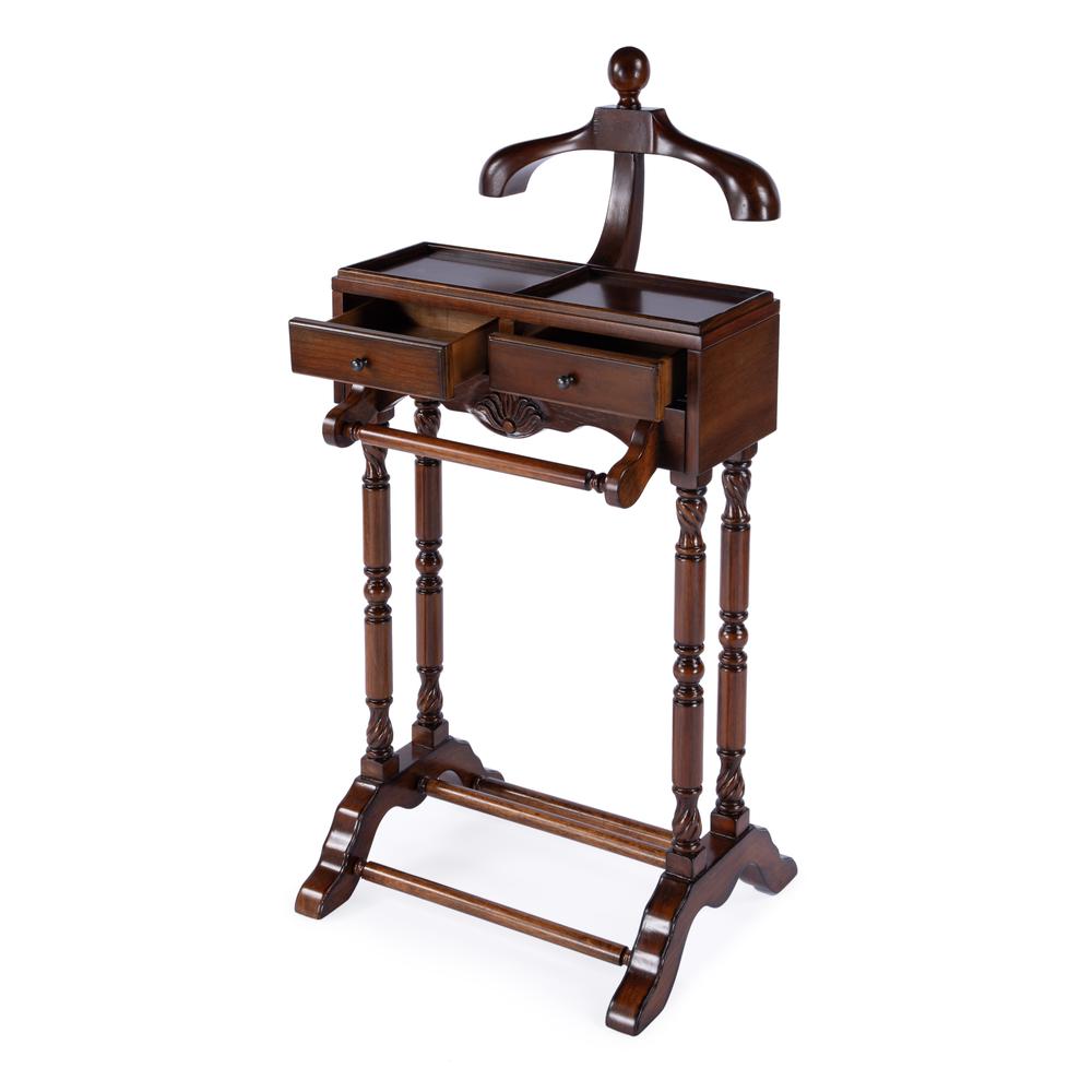 Petrov Clothing Valet Stand, Medium Brown