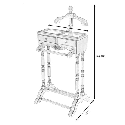 Petrov Clothing Valet Stand, Medium Brown