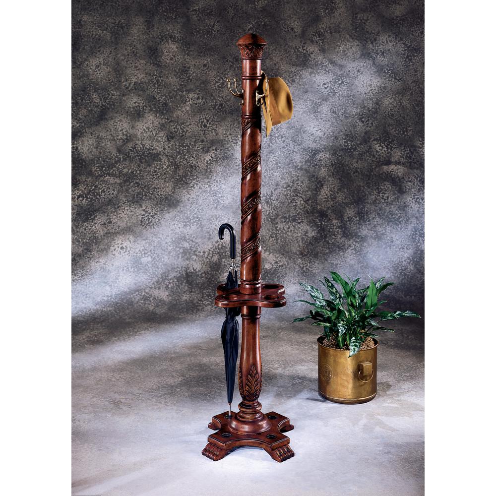 Laird Free-Standing Coat Rack With Umbrella Holder, Dark Brown