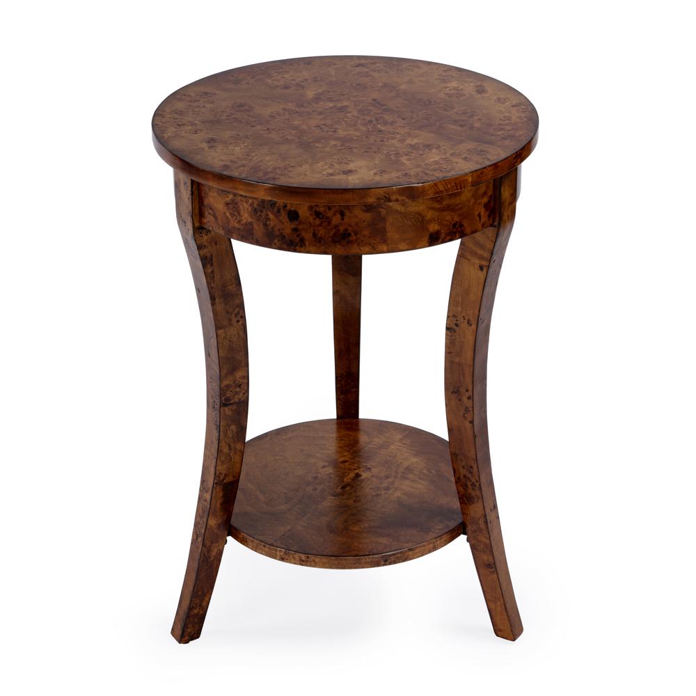 Holdin Round 18"W Side Table, Medium Brown
