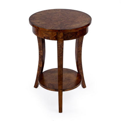 Holdin Round 18"W Side Table, Medium Brown