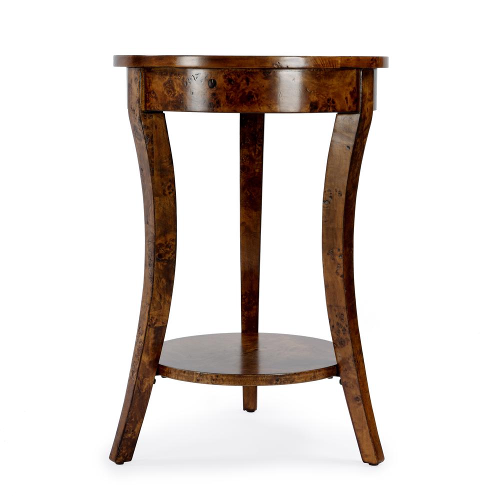 Holdin Round 18"W Side Table, Medium Brown
