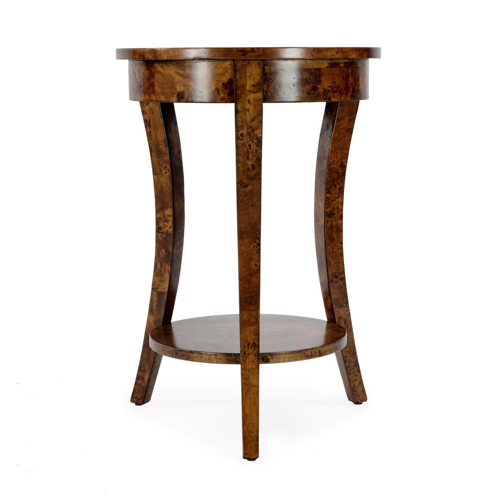 Holdin Round 18"W Side Table, Medium Brown
