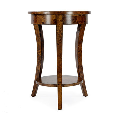 Holdin Round 18"W Side Table, Medium Brown