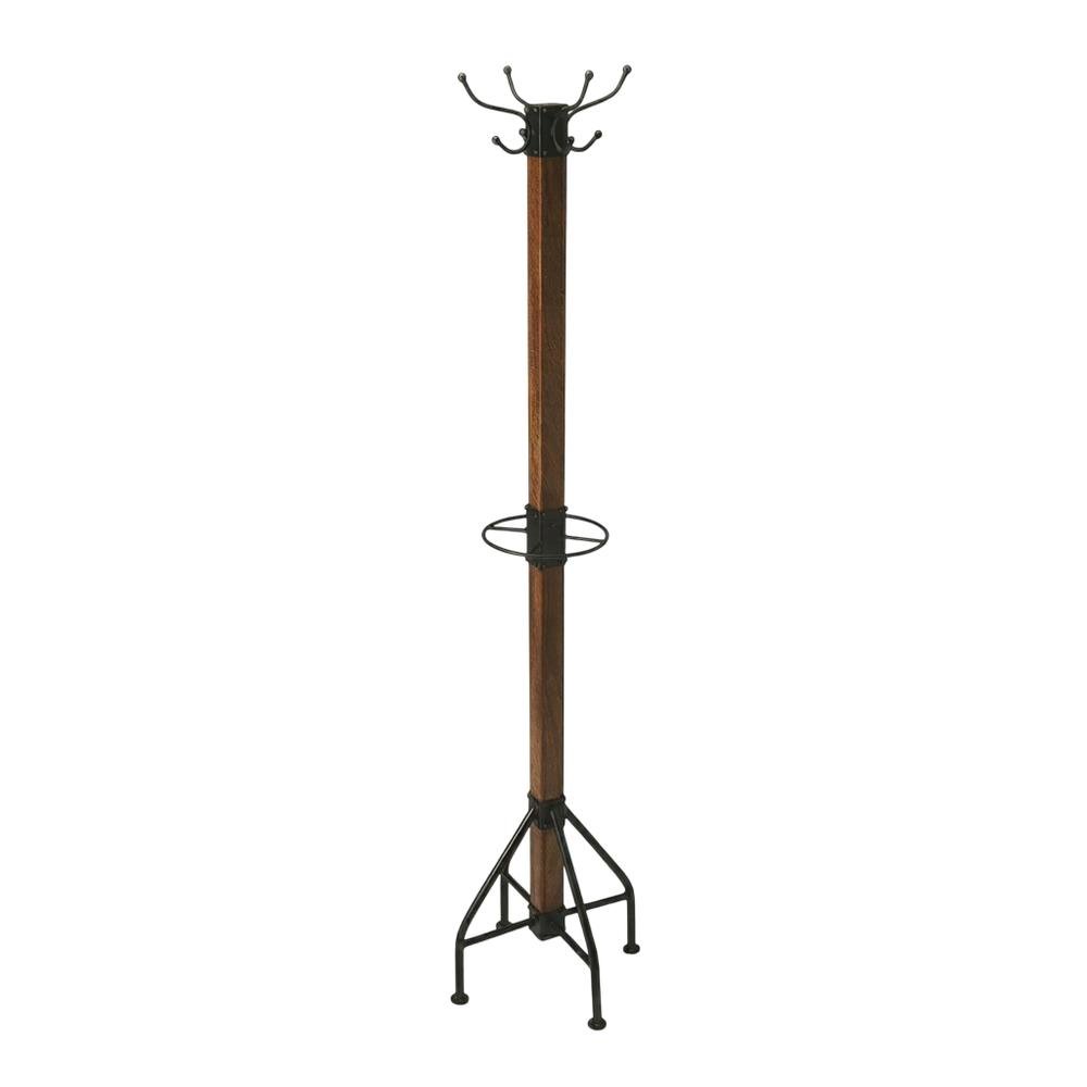 Industrial Floor Stand Coat Rack, Rustic Coat Tree for Entryway Hallway