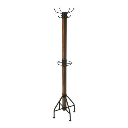 Industrial Floor Stand Coat Rack, Rustic Coat Tree for Entryway Hallway