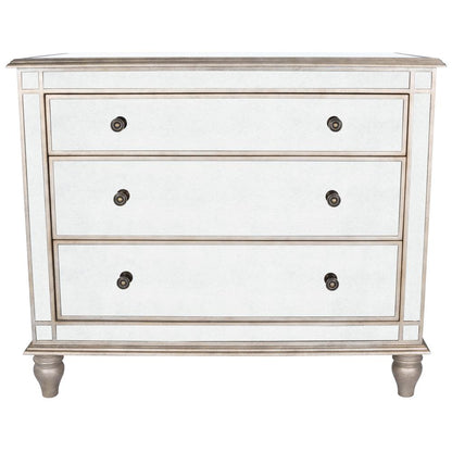 Laflin Mirrored Console Chest, Silver