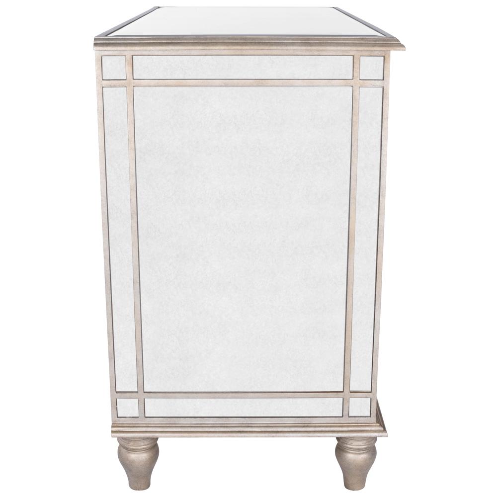 Laflin Mirrored Console Chest, Silver
