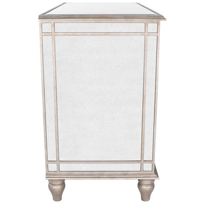 Laflin Mirrored Console Chest, Silver