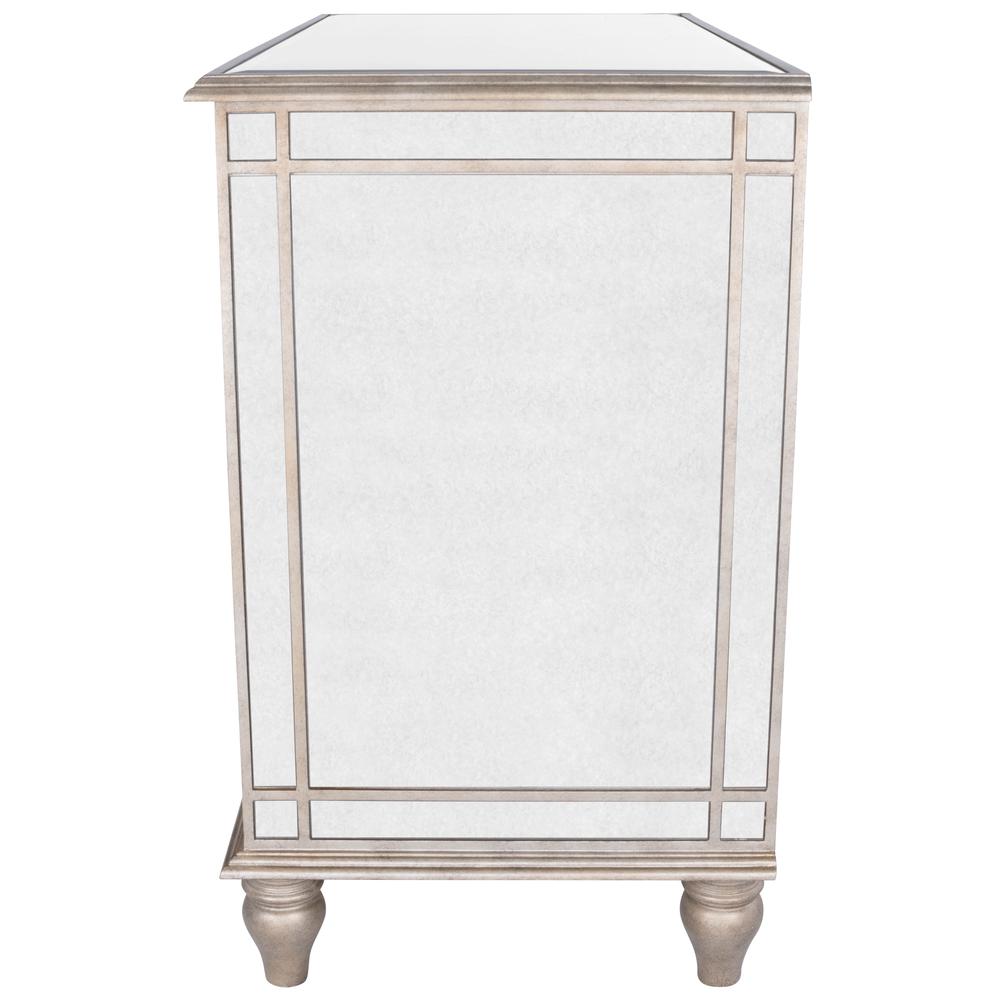 Laflin Mirrored Console Chest, Silver