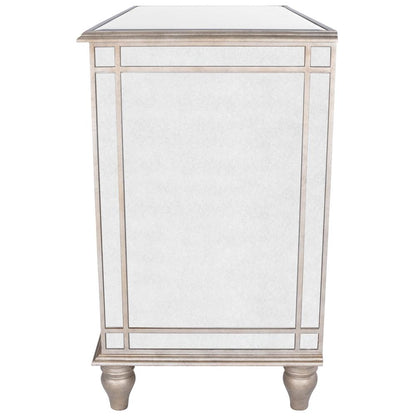 Laflin Mirrored Console Chest, Silver