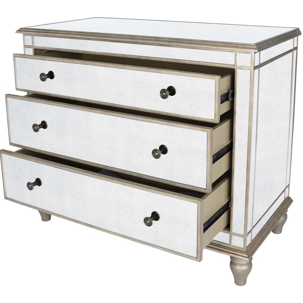 Laflin Mirrored Console Chest, Silver