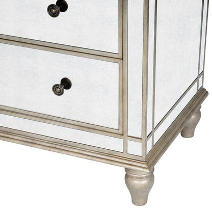 Laflin Mirrored Console Chest, Silver