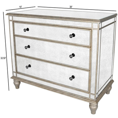 Laflin Mirrored Console Chest, Silver