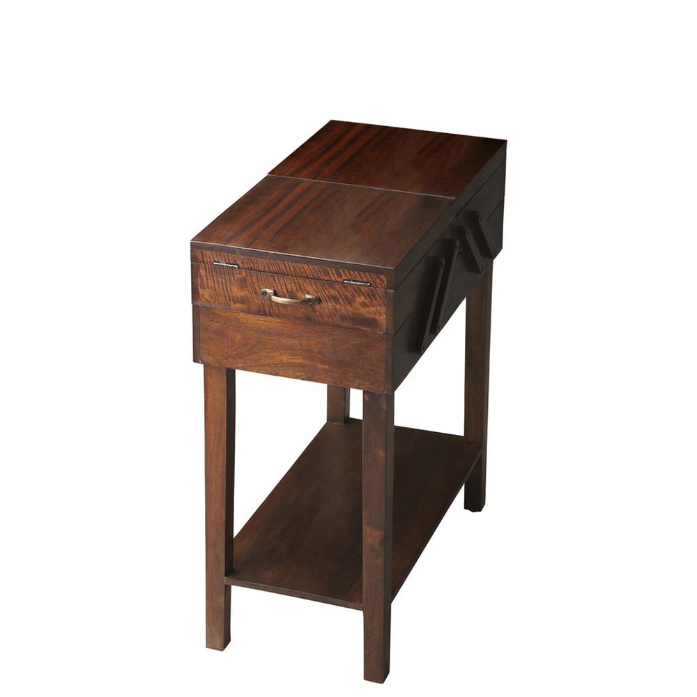 Dirzo Rectangular Storage Table, Dark Brown