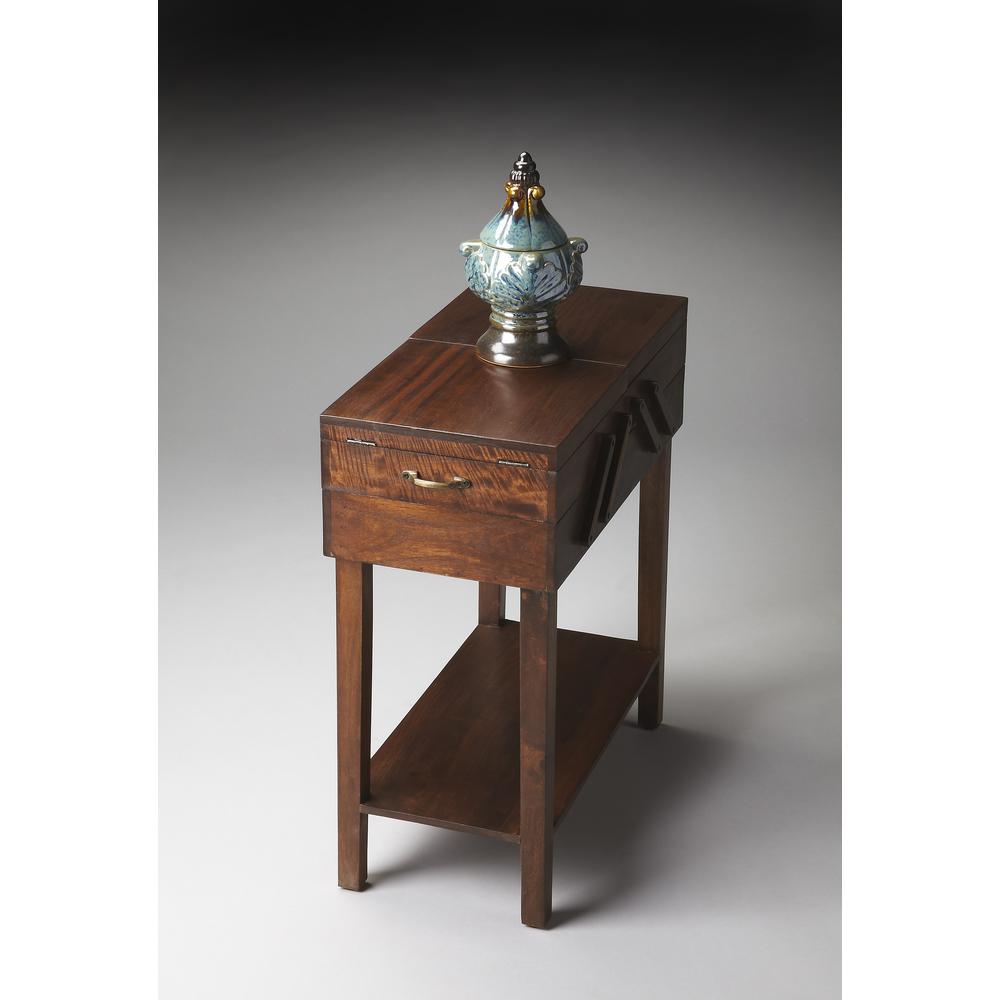 Dirzo Rectangular Storage Table, Dark Brown
