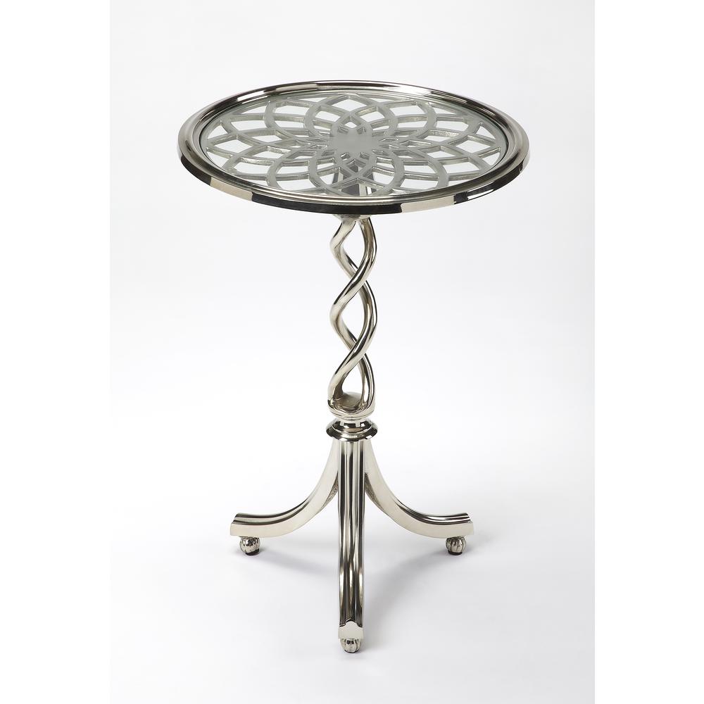 Isidora Modern Side Table, Silver
