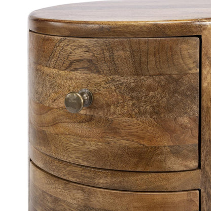 Liam Light Wood End Table with Storage, Light Brown