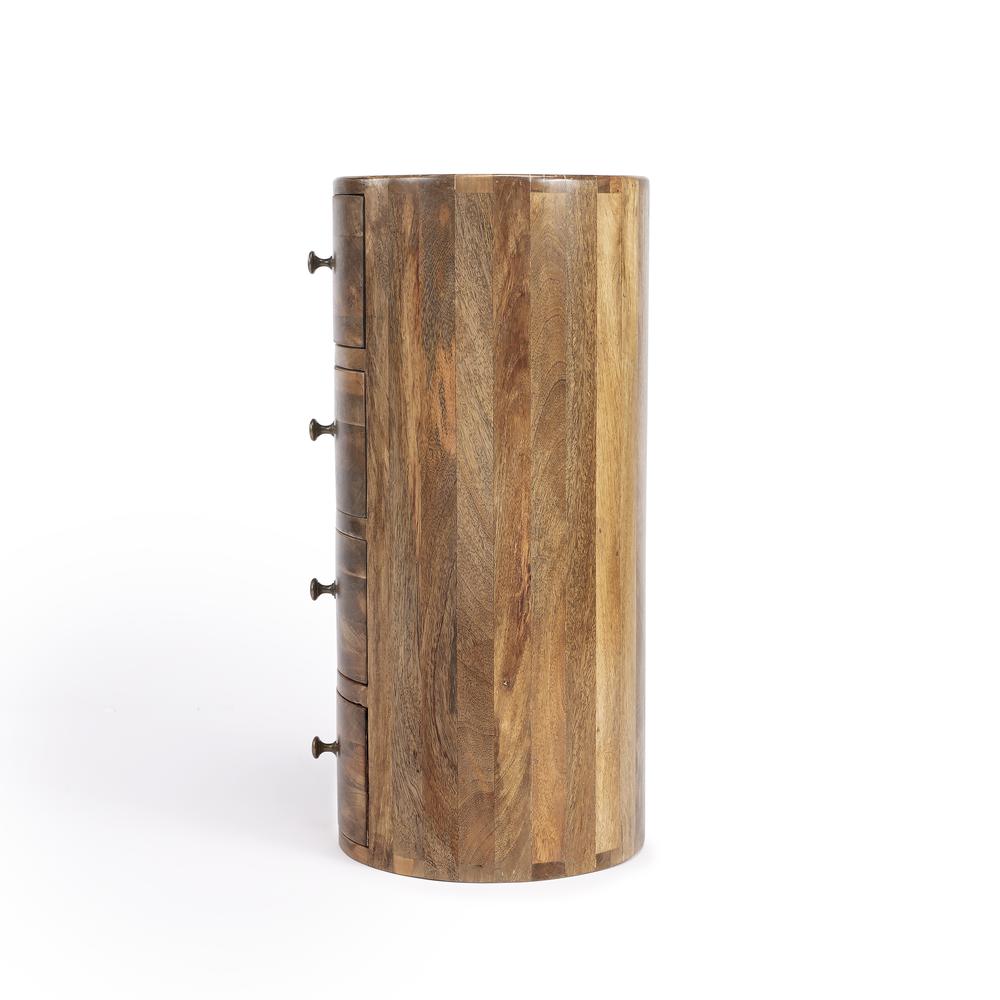 Liam Light Wood End Table with Storage, Light Brown