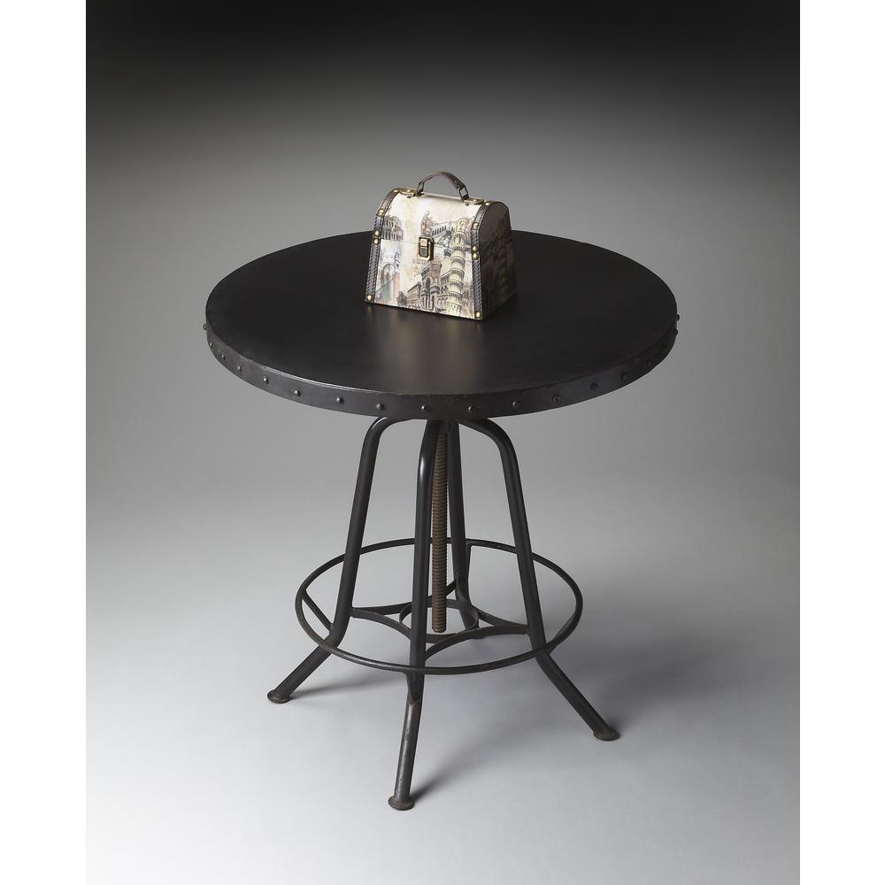 EngleWood Round 29"W Metal Hall/Pub Table, Black
