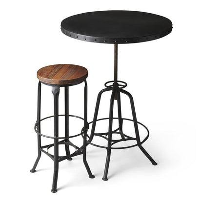 EngleWood Round 29"W Metal Hall/Pub Table, Black