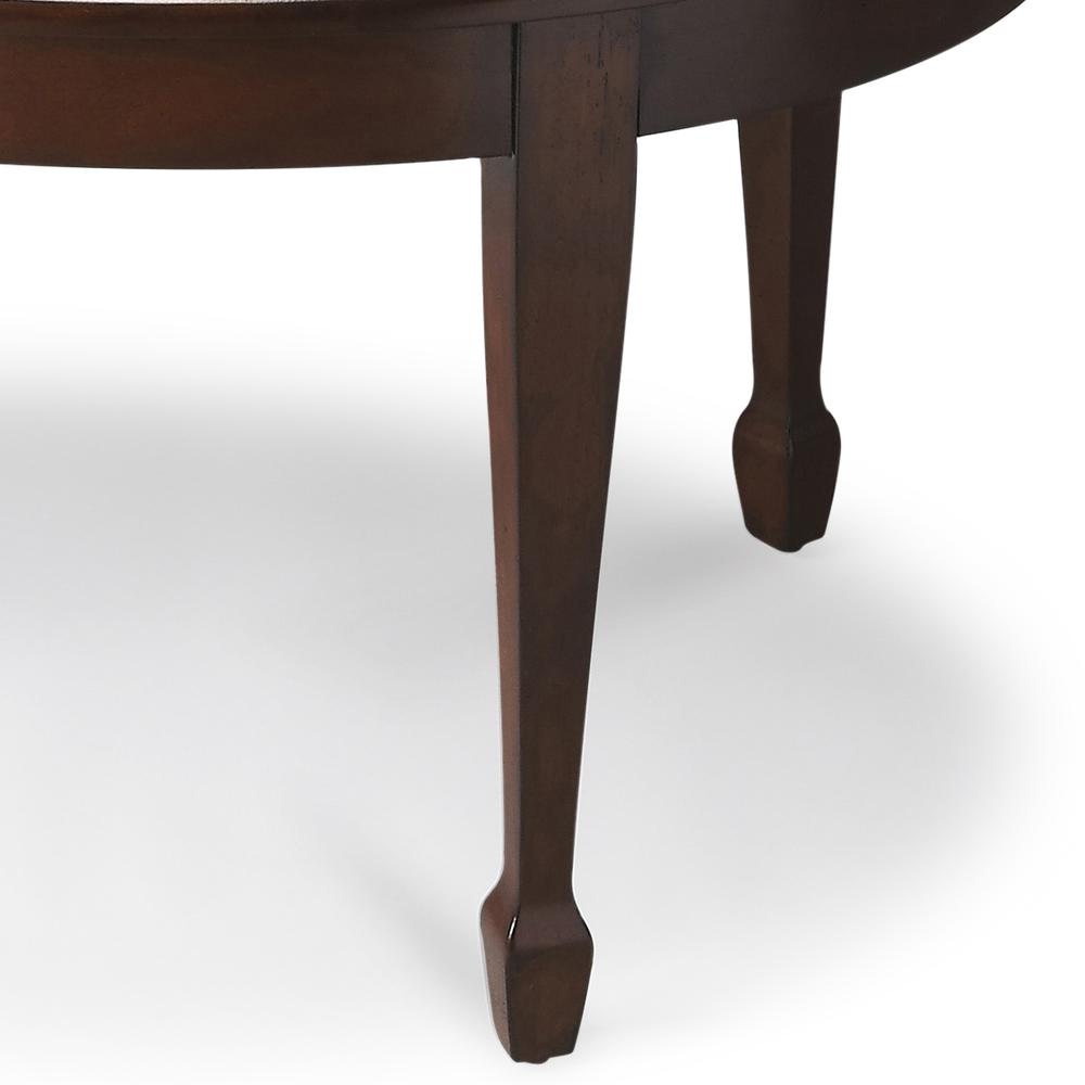 Clayton Oval Wood Coffee Table, Dark Brown