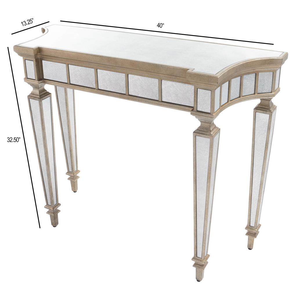 Garbo Mirrored Console Table, Silver