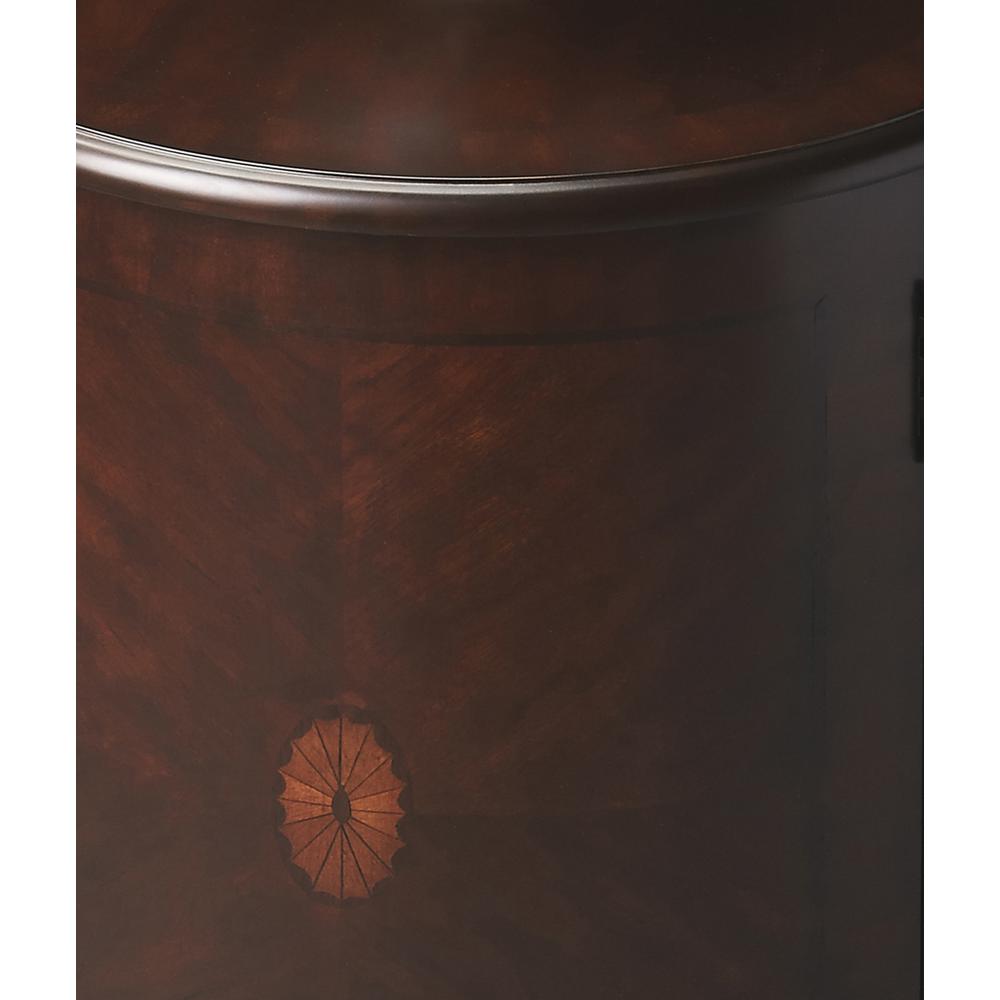 Lawrie 20"W  Drum Side Table, Dark Brown