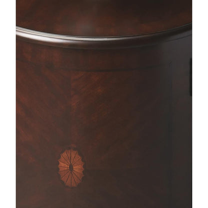 Lawrie 20"W  Drum Side Table, Dark Brown