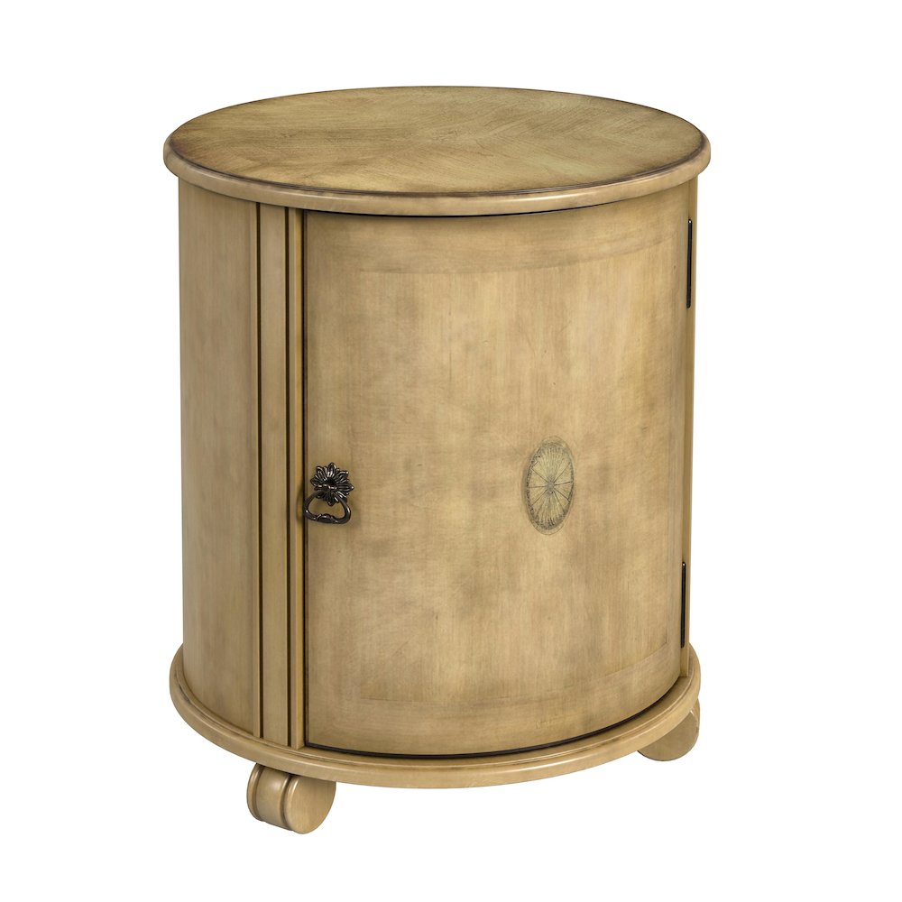 Lawrie 20"W  Drum Side Table, Beige