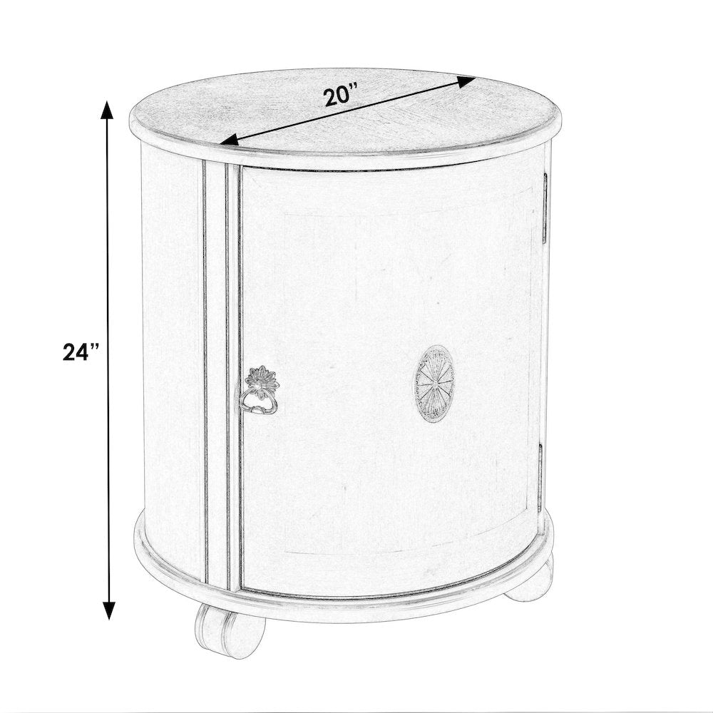 Lawrie 20"W  Drum Side Table, Beige