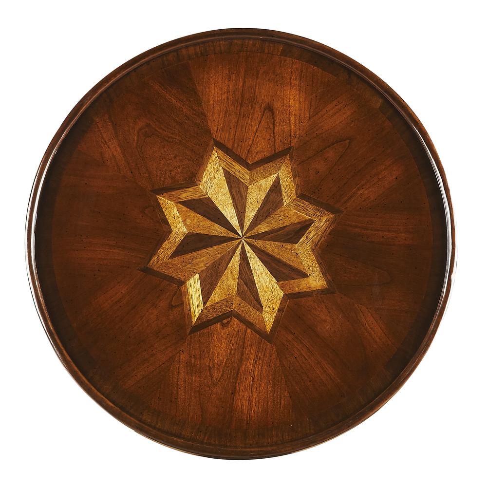 Dalton Round  15.75"W Side Table, Dark Brown