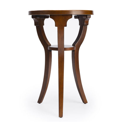 Dalton Round  15.75"W Side Table, Medium Brown