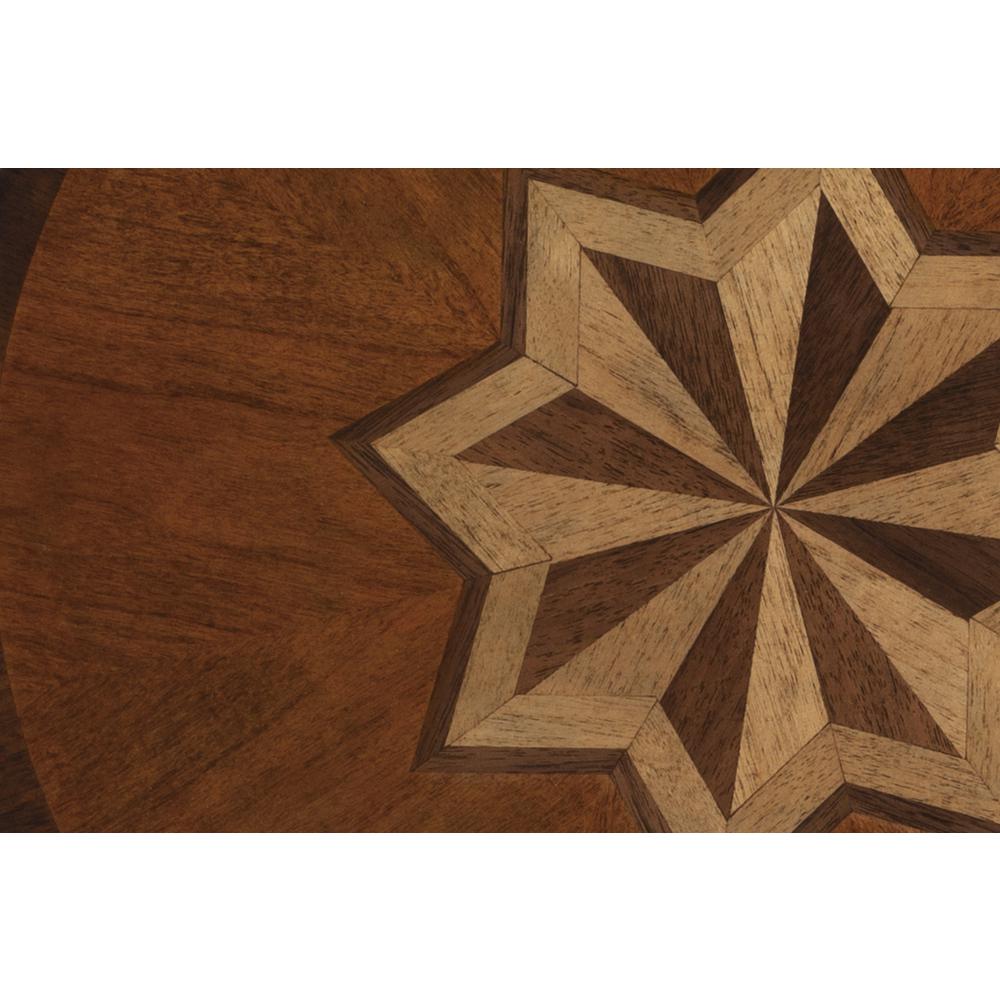 Dalton Round  15.75"W Side Table, Medium Brown