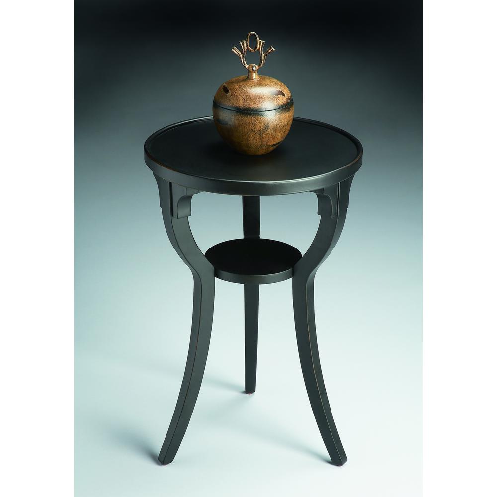 Dalton Round  15.75"W Side Table, Black