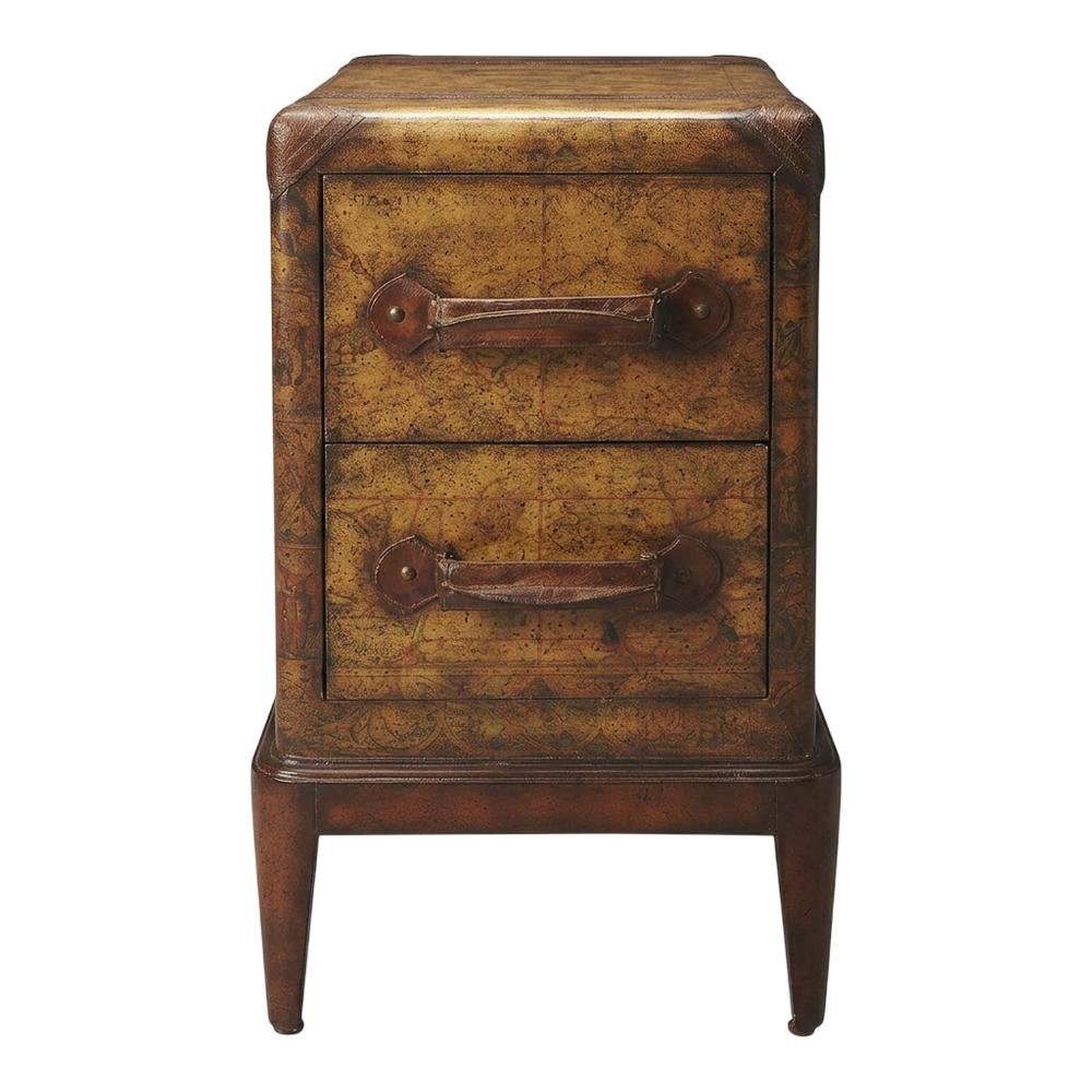 Traditional Chairside Table with 2 Drawers, Side End Table for Living Room