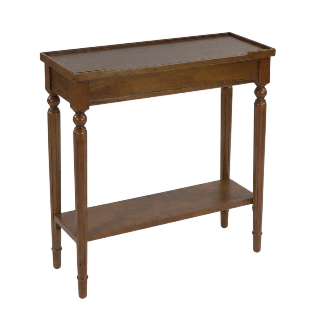 Wood Console Sofa Table with Storage Shelf, Traditional Entryway Table