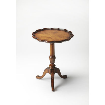 Dansby Pedestal Side Table, Medium Brown