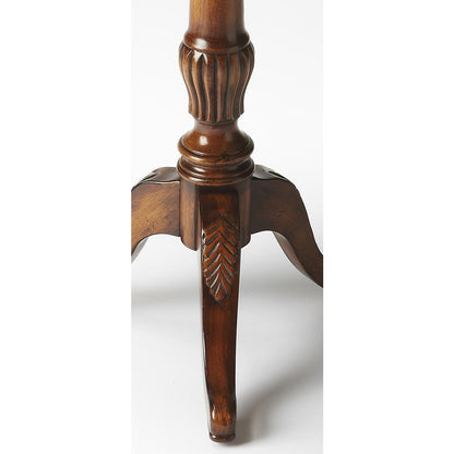 Dansby Pedestal Side Table, Medium Brown