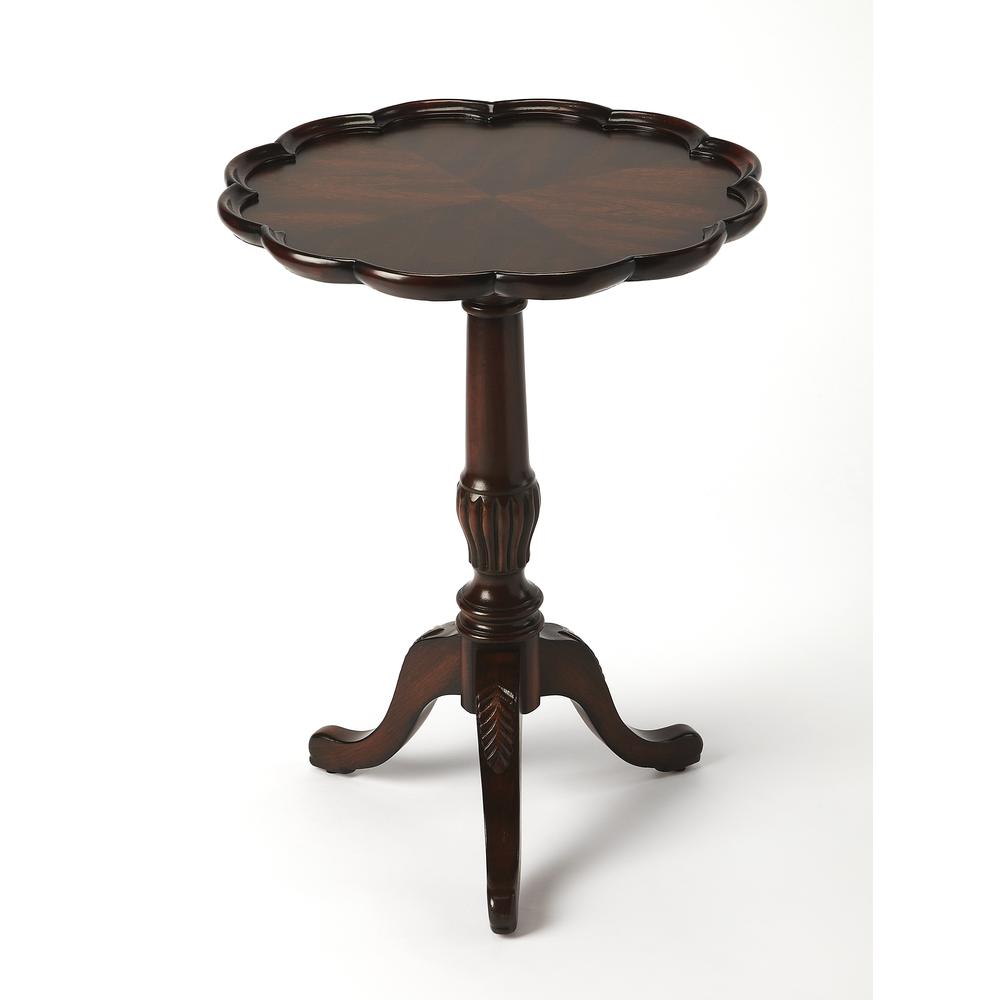 Dansby Pedestal Side Table, Dark Brown