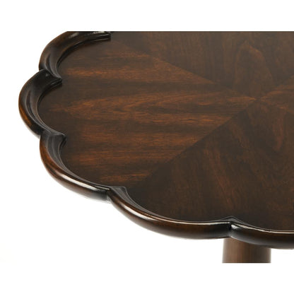 Dansby Pedestal Side Table, Dark Brown