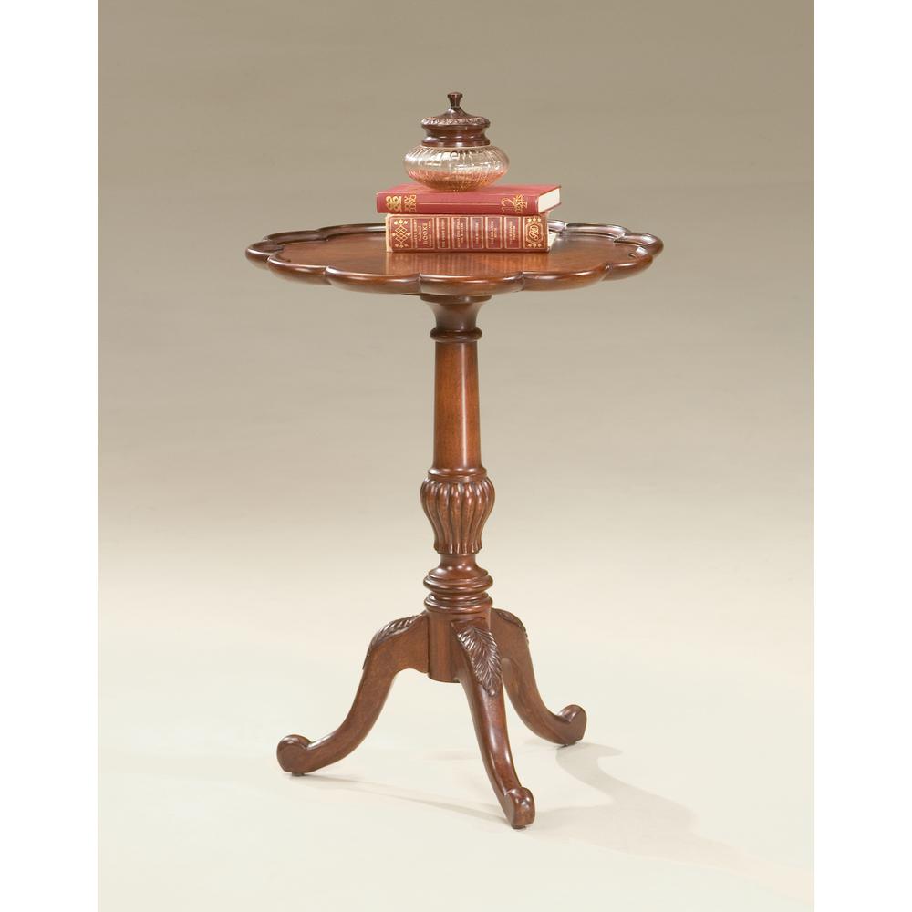 Dansby Pedestal Side Table, Dark Brown