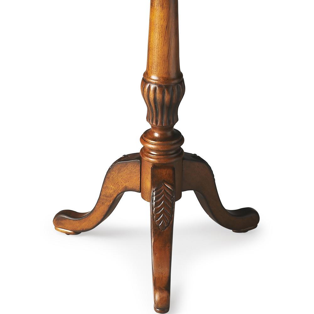Dansby Pedestal Side Table, Medium Brown